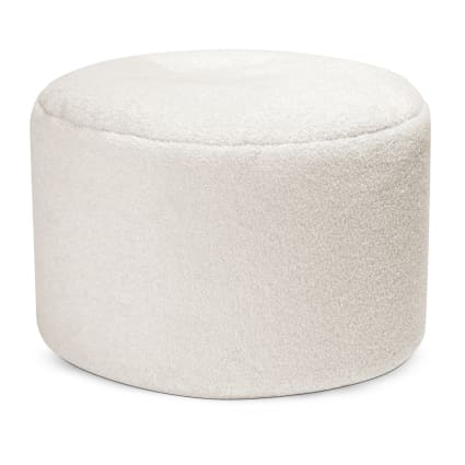 Puf Rond Beige Pouf rond fausse fourrure douce beige diamètre 50x30cm Wooly | Maisons ...