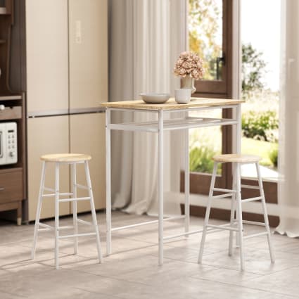 Set Di 2 Sgabelli Da Bar Girevoli Con Schienale Imbottito E Poggiapiedi – Perfetti Per Isole E Banconi Della Cucina – Marrone Scuro