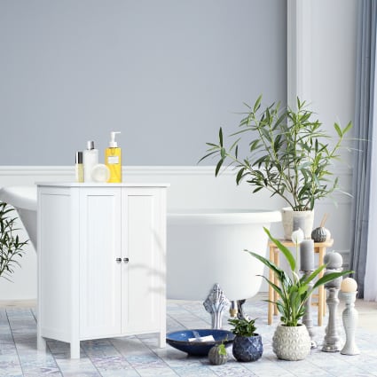 kleankin Mobiletto per il bagno con armadio a 2 porte, ripiano