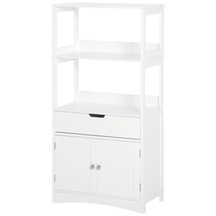 Kleankin Scaffale Bagno 5 Ripiani Salvaspazio: Mobile Moderno In Legno 30x30x140 Cm Bianco