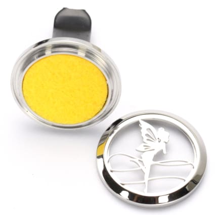 Zen'Arôme Diffusore di profumo per auto Clip'Arome, deodorante per auto per profumo e olio essenziale, acciaio inossidabile, clip su griglia di ventilazione, motivo drago + 5 assorbenti riutilizzabili