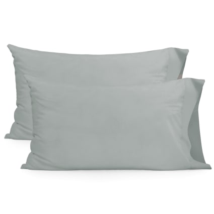 Kissenbezug aus 100% Baumwolle 50x75 cm (x2) Grau Basic
