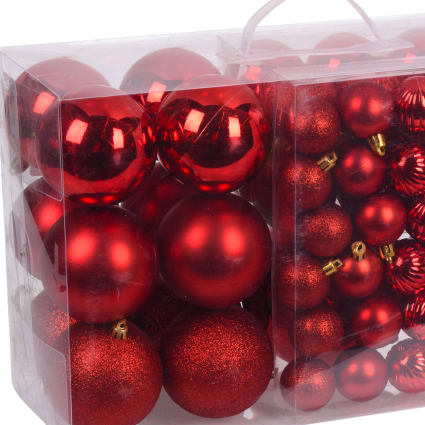 24 Boules De Noël Rouge Pailleté 7 Cm Pour Décorer Votre Sapin De Noël