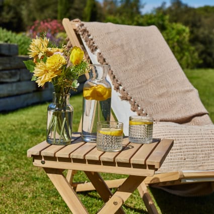 Tavolino pieghevole in legno chiaro 40x40x45 Java light Maisons