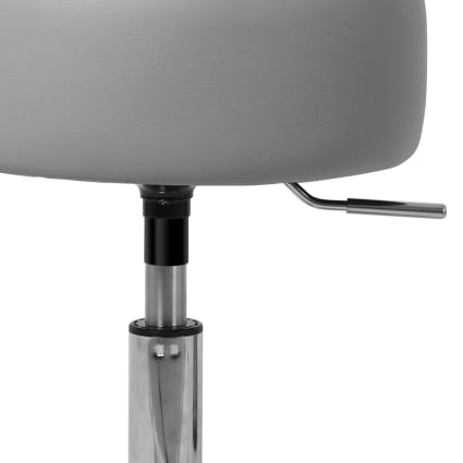 Set Di 2 Sgabelli Contenitori Rotondi Imbottiti - Grigio Chiaro, Con Anello Metallico E Coperchio Rimovibile, Per Soggiorno E Camera