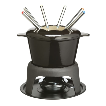 Superbe Service à Fondue NOMAR En Fonte Naturelle – Fabrication Française, Couleur Orange éclatant