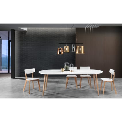 Tavolo allungabile effetto legno laccato bianco cm x x L