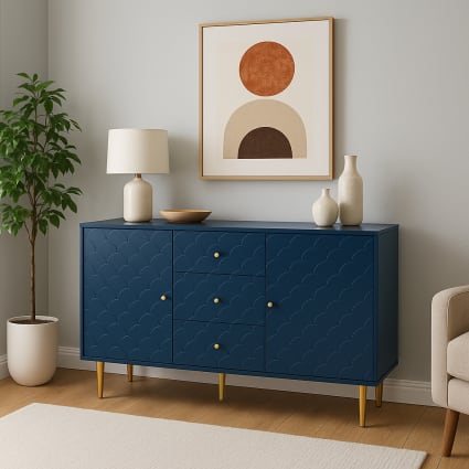 Kinder-Aufbewahrungsschrank mit Muschelmuster, Blau
