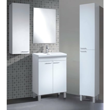 GIANTEX Aradietto Bagno Da Terra, Obiletto A 3 Ripiani Con Anta, Cassetto, Anico, Spazio - 6