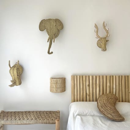 FYBlossom Tête D'Animal Décoration Murale 3D - Tête De Cerf En Peluche Pour Chambre D'Enfant