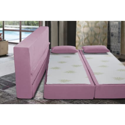 Baldiflex Divano Letto 3 Posti Modello TreTris Rivestimento Sfoderabile E Lavabile, Colore Blu - Foto 8