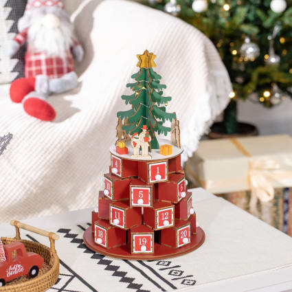 orTie Calendario de Adviento LED de 24 días decorado con casa del