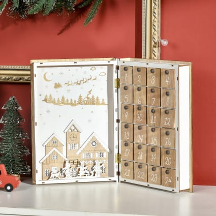 Calendario Dell'Avvento In Legno MOROBOR - Decorazione Pupazzo Di Neve Con Cubi Numerati - 3