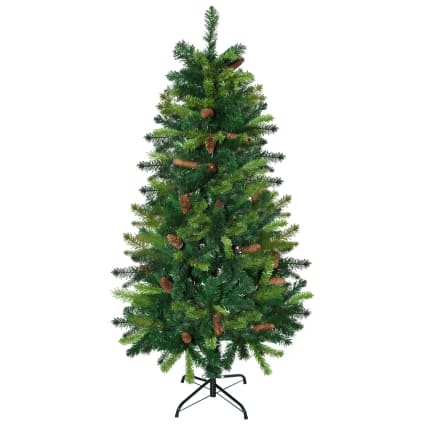 Mini Sapin De Noël Artificiel Décoré - Avec Nœuds, Pommes De Pin - Décoration De Table Maison/Bureau - Taille Compacte - 6
