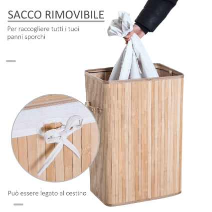 Cesto Portavivande In Bambù Salutebaba - Con Tenda Antipolvere, Per Picnic E Casa - Foto 3