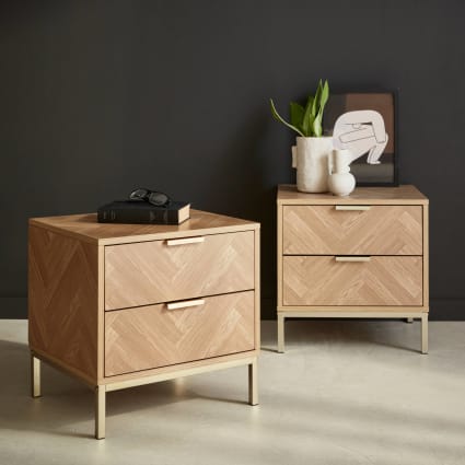 Sporgo Lot de 2 lampes de table en bois