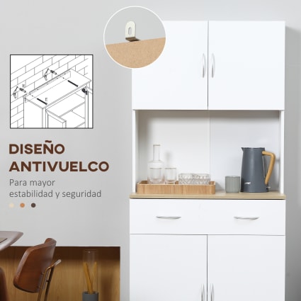 Armario alacena de cocina 80x40x180 cm blanco Maisons du Monde