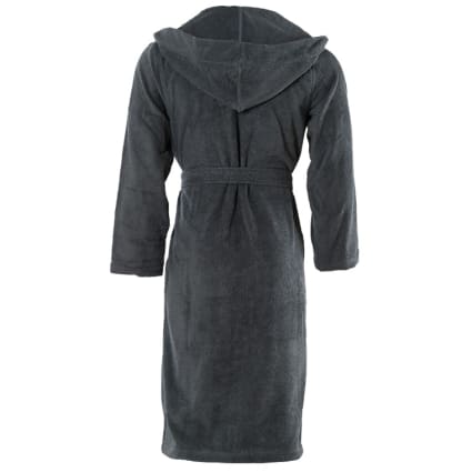 Peignoir homme à capuche uni coton bio uni bouclette gris