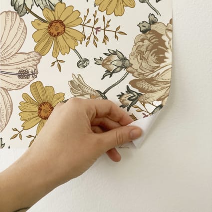 Papier peint - MT028 - Autocollant de porte - Floral - Adhésif