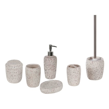 Badaccessoires Set 6-teilig Keramik Cremeweiß Palmilla