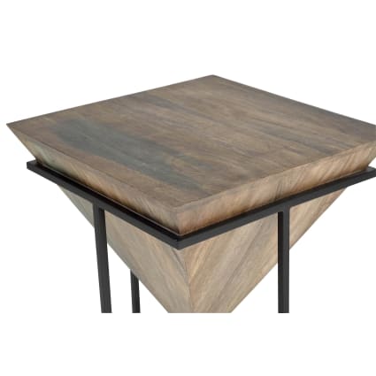 Table Haute Maison Du Monde – Bois De Manguier Et Métal – 125x75x125 Cm – Cuisine Ou Salle à Manger
