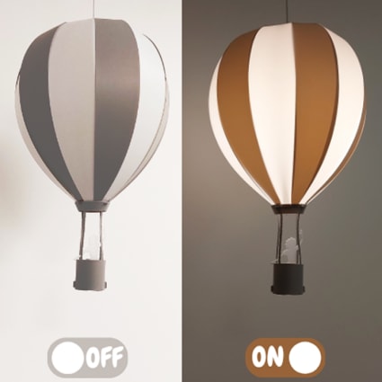 Suspension MONTGOLFIERE Bleue - Luminaire Enfant Pas Cher