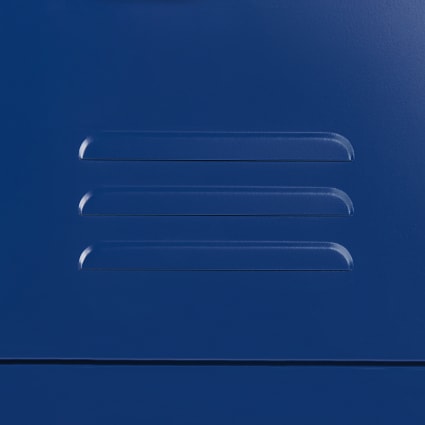 Table De Chevet LONELYO – 2 Tiroirs, Design Rayé Bleu, Métal Robuste - 9