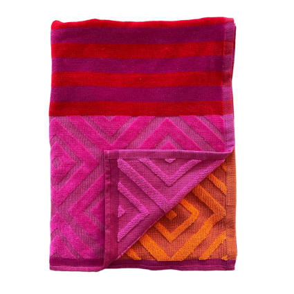 Strandtuch Monterrico aus ziseliertem Veloursfrottee 90x170 rosa