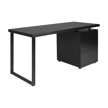 Scrivania per ufficio con cassettiera colore nero ALTHEA Maisons