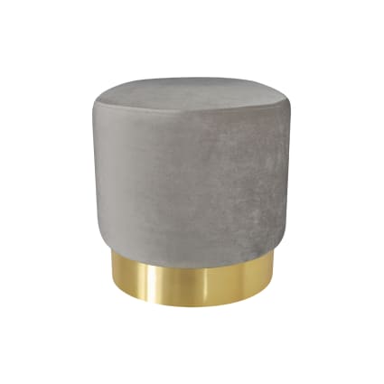 Pouf in velluto color tortora ZIVAGO Maisons du Monde