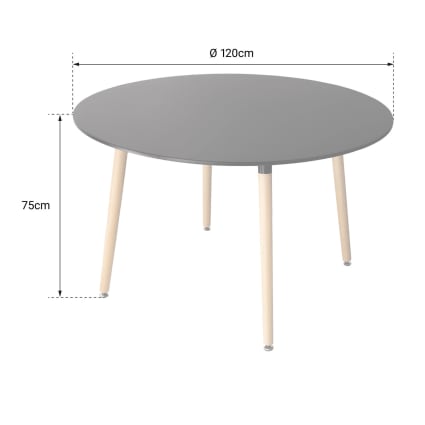 Table à manger extensible ronde COBURG - Décor chêne artisan et noir Table à manger extensible ronde COBURG - Décor chêne artisan et noir