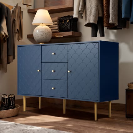 Meuble à Chaussures Bleu Nuit avec Tiroirs COMPUTER DESK SET