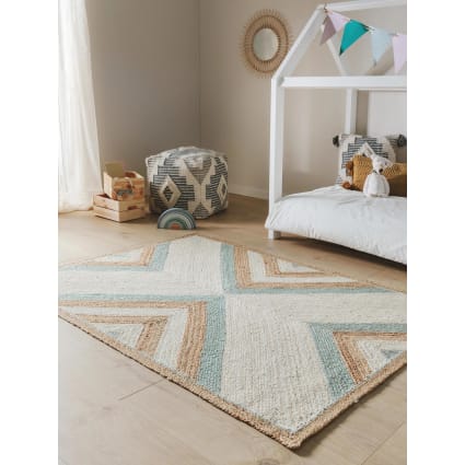 Tapis Chambre Enfant Tapis Rond Pour Enfant Pergamon Maui Kids - Motif Chien Menthe, Doux Et Ludique Tapis Eveil Bebe
