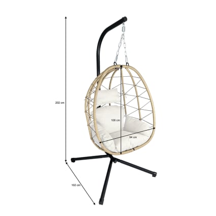 Sedia sospesa a dondolo, poltrona sospesa uovo TAIWAN Maisons du