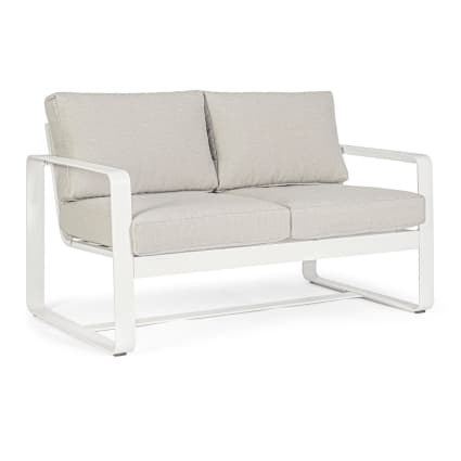 Divano da giardino in alluminio posti bianco Merrigan Maisons