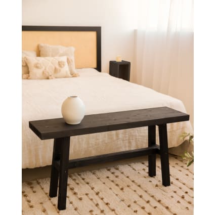Spetebo Sgabello in legno rustico – 32 x 26 cm – Sgabello decorativo in legno massiccio