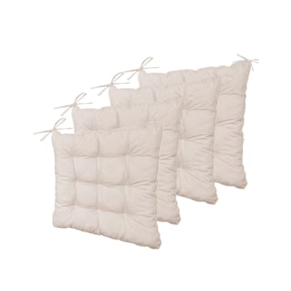 Lot De 4 Coussins De Chaise 47x47 Cm - Gris | Pour Intérieur Et Extérieur | Rembourrage épais, Housse Résistante