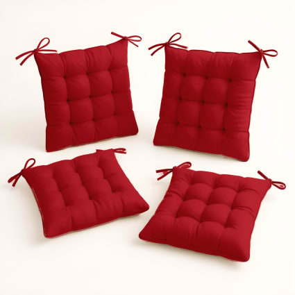 Set di cuscini per sedia in poliestere 40 x 40 cm rosso