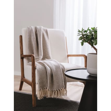 Plaid in cotone grigio 125x150-Jasmin