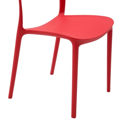 set sedie impilabili in polipropilene rosse SIROLO Maisons du