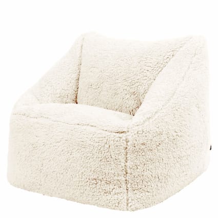 Pouf fauteuil enfant polaire sherpa beige Natalia | Maisons du Monde