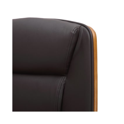 CLP Mitch Sedia Da Ufficio Con Sedile In Legno – Design Noce/nero, Funzione Basculante, Regolabile In Altezza (44-54 Cm), Ruote, Portata 120 Kg, Per Home Office E Lavoro