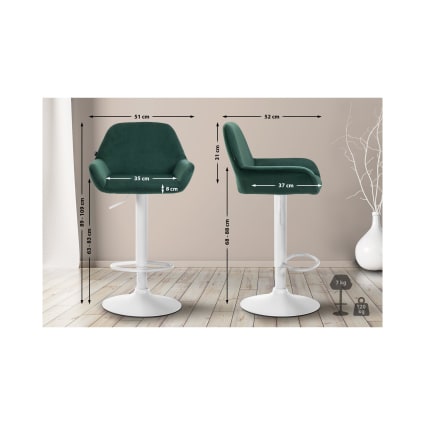 Sgabello da bar regolabile in Velluto Colore Verde scuro Velours