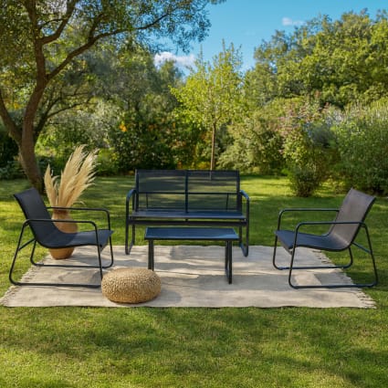 Gartenmöbelset für 4 Personen aus Metall Sintra