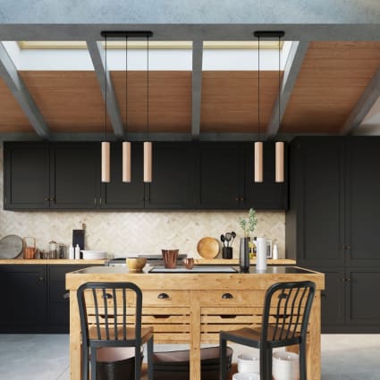 Lampada a sospensione naturale legno-Lino cropped-4