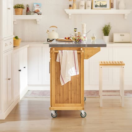 4 Bambus-Untersetzer Mit Halter – Erweiterbar, Hitzebeständig, Windmühlen-Design