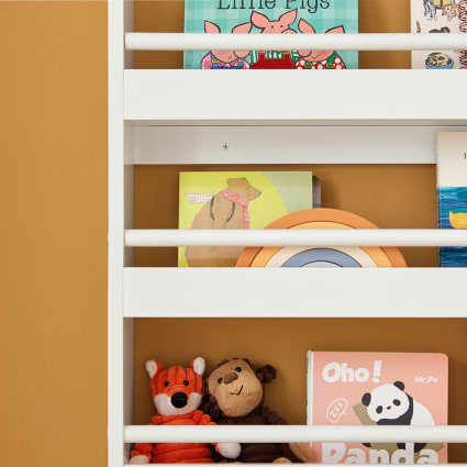 Kinderregal mit 4 Ablagen MDF Weiß
