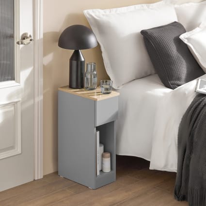 Nachttisch mit Schublade für Boxspringbett PB MDF Hellgrau