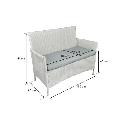 Salotto da giardino in rattan bianco ERICA Maisons du Monde