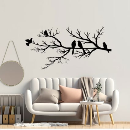 Metall-Wanddekoration Vögel Auf Draht – Stilvolle Silhouette Für Garten, Zaun Oder Wohnzimmer